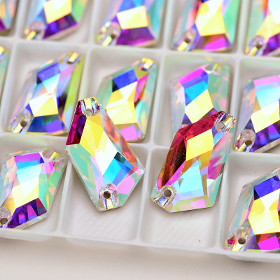 AAAAA De-Art Shape Crystal AB Цветное стеклянное шитье на камне